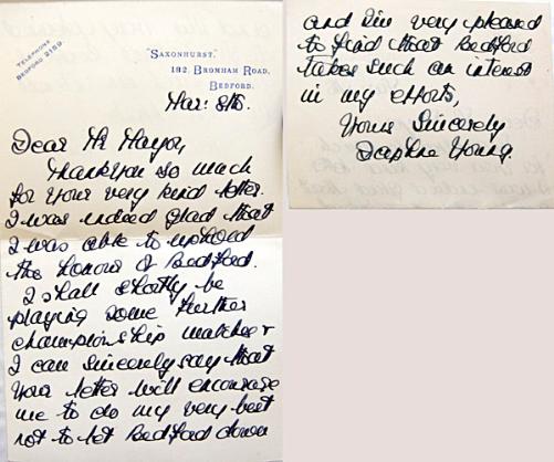 Letter from Daphne Young to William E Sowter